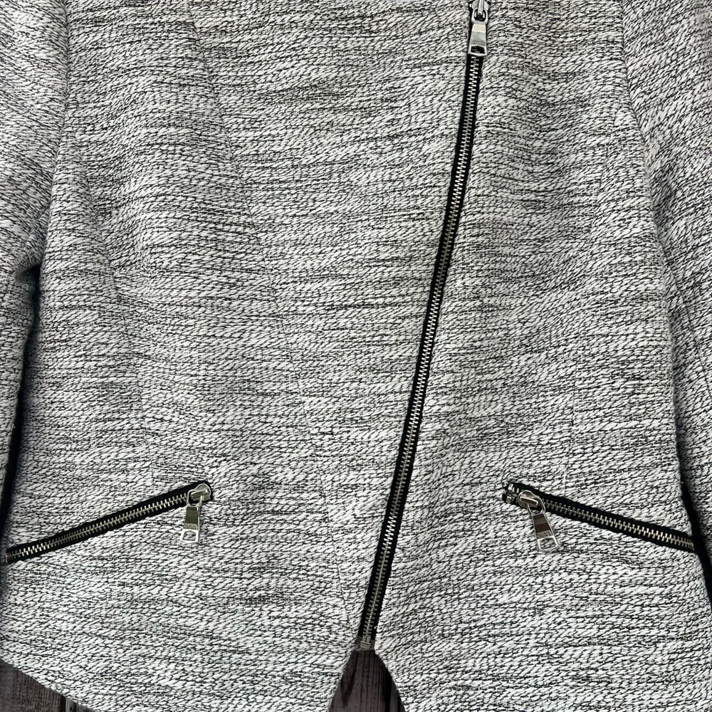 Banana Republic Gray‎ Tweed Zip Jacket Size 2